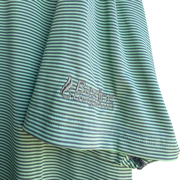 Southern Marsh Polo Shirt Green Gray Stripes Performance Stretch Golf Mens 2X - Picture 4 of 5